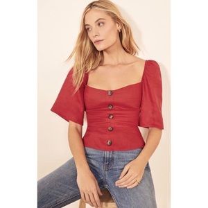 NWOT Reformation Augusta Top in Cherry